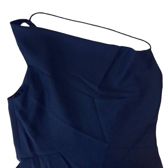 After Six One Shoulder Draped Cowl Neck Midnight Blue maxi Dress Size 12 - Picture 6 of 15